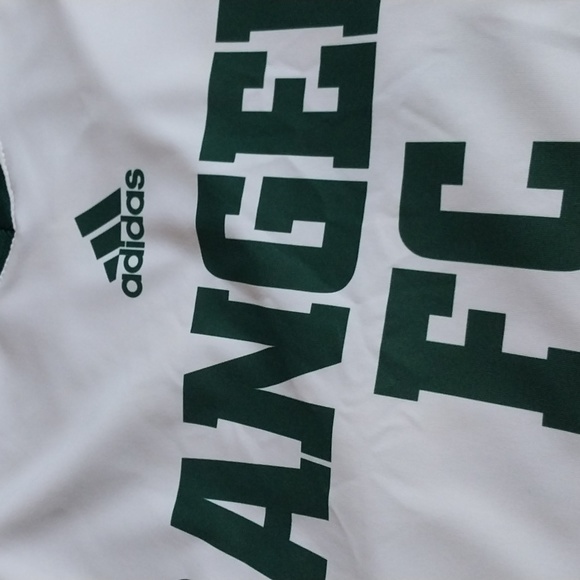 ADIDAS MENS T-SHIRT TOP SMALL WHITE/GREEN 100% POLYESTER - Picture 4 of 7